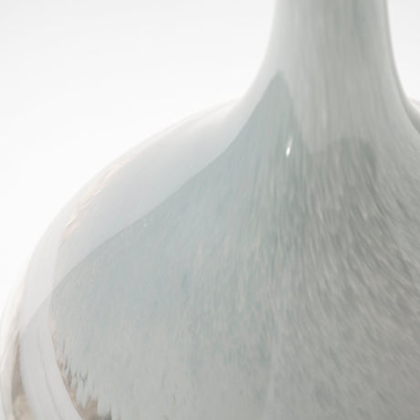 Erie I Short Two Toned Sky Blue Dark Brown Blown Glass Vase from Mercana - Luna Furniture