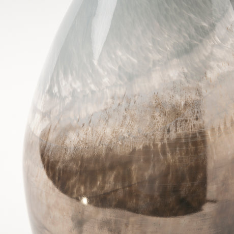 Erie II Tall Two Toned Sky Blue Dark Brown Blown Glass Vase from Mercana - Luna Furniture