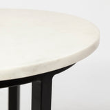 Bombola I (Small) 15L x 15W White Round Marble Top W/Black Metal Frame Accent Table from Mercana - Luna Furniture