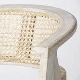 Tabitha 30.75" Seat Height Beige Fabric/Rattan Seat Blonde Wood Frame Bar Stool from Mercana - Luna Furniture