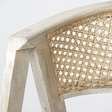 Tabitha 30.75" Seat Height Beige Fabric/Rattan Seat Blonde Wood Frame Bar Stool from Mercana - Luna Furniture