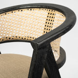 Tabitha I Black Wooden Frame Linen Wrap Seat Dining Chair from Mercana - Luna Furniture