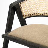 Tabitha I Black Wooden Frame Linen Wrap Seat Dining Chair from Mercana - Luna Furniture