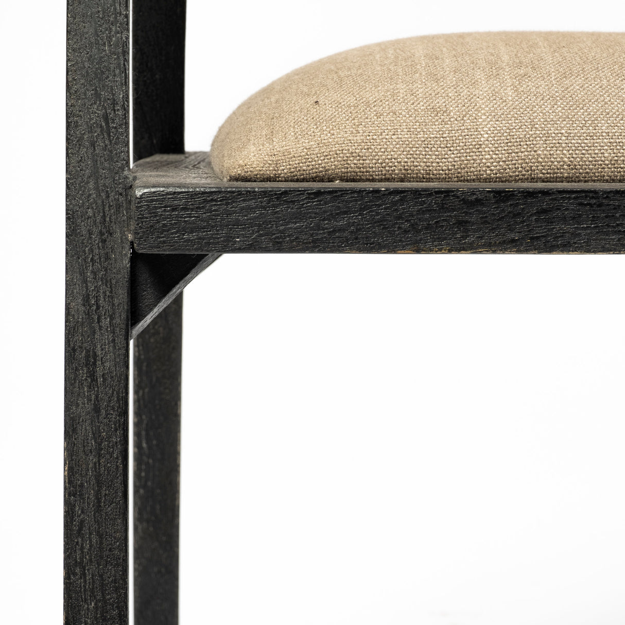Tabitha I Black Wooden Frame Linen Wrap Seat Dining Chair from Mercana - Luna Furniture