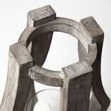 Brillion Small Rustic Wood Metal Table Candle Holder from Mercana - Luna Furniture