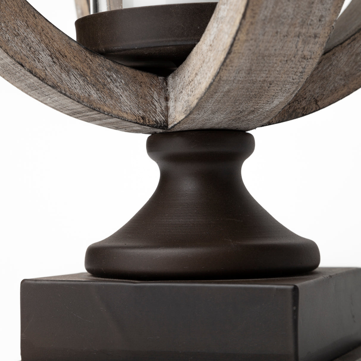 Brillion Small Rustic Wood Metal Table Candle Holder from Mercana - Luna Furniture