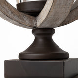 Brillion Small Rustic Wood Metal Table Candle Holder from Mercana - Luna Furniture