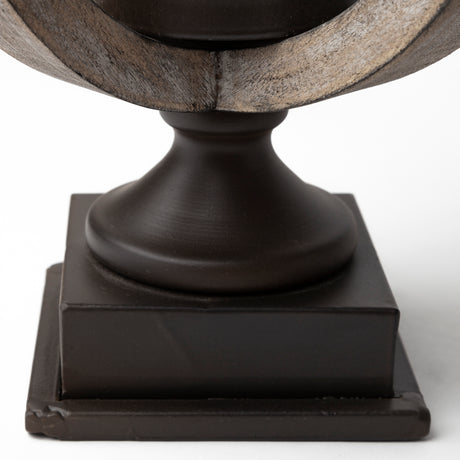 Brillion Small Rustic Wood Metal Table Candle Holder from Mercana - Luna Furniture
