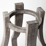 Brillion Large Rustic Wood Metal Table Candle Holder from Mercana - Luna Furniture