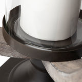 Brillion Large Rustic Wood Metal Table Candle Holder from Mercana - Luna Furniture