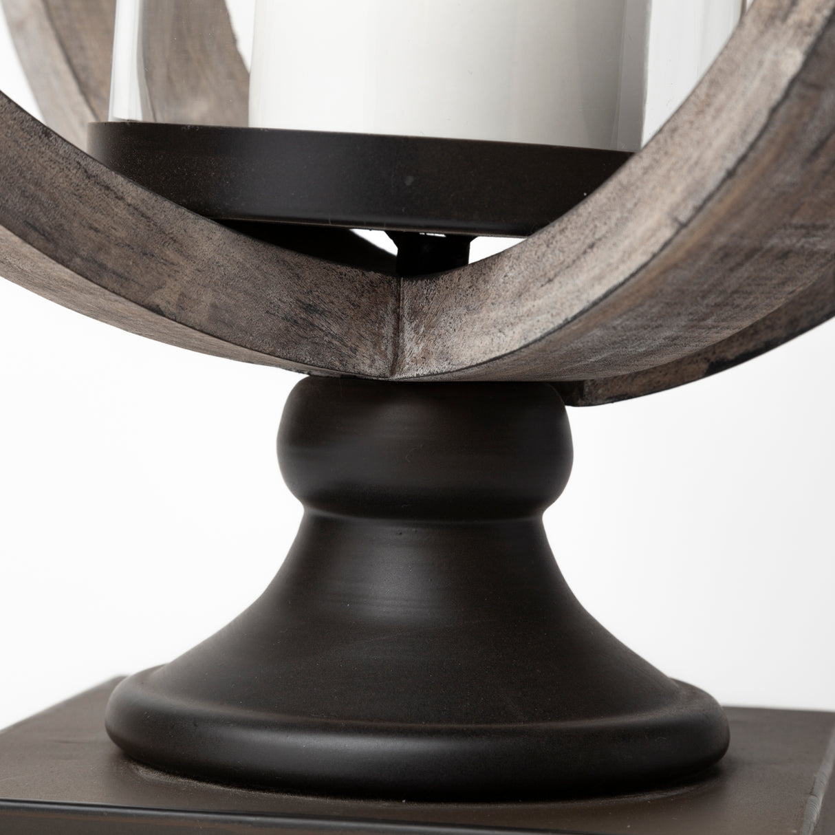 Brillion Large Rustic Wood Metal Table Candle Holder from Mercana - Luna Furniture
