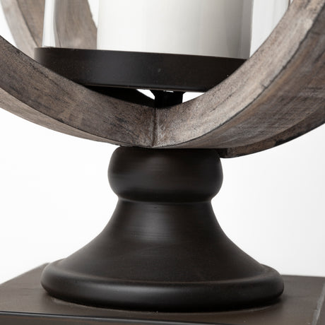 Brillion Large Rustic Wood Metal Table Candle Holder from Mercana - Luna Furniture
