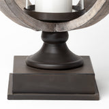 Brillion Large Rustic Wood Metal Table Candle Holder from Mercana - Luna Furniture