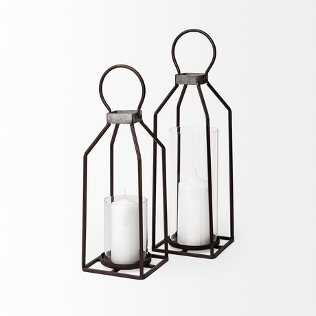 Kingston II Small Rustic Metal Framed Table Candle Holder from Mercana - Luna Furniture