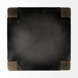 Nell 26" Seat Height Black Metal Seat & Foot Rest With Brown Wood Legs Stool from Mercana - Luna Furniture
