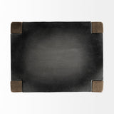 Nell 30" Seat Height Black Metal Seat & Foot Rest With Brown Wood Legs Stool from Mercana - Luna Furniture