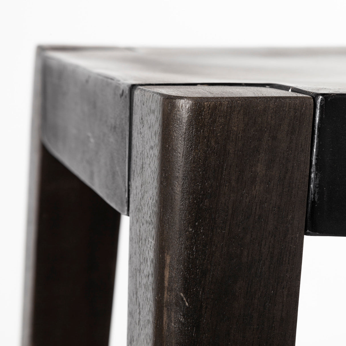 Nell 30" Seat Height Black Metal Seat & Foot Rest With Black Wood Legs Stool from Mercana - Luna Furniture