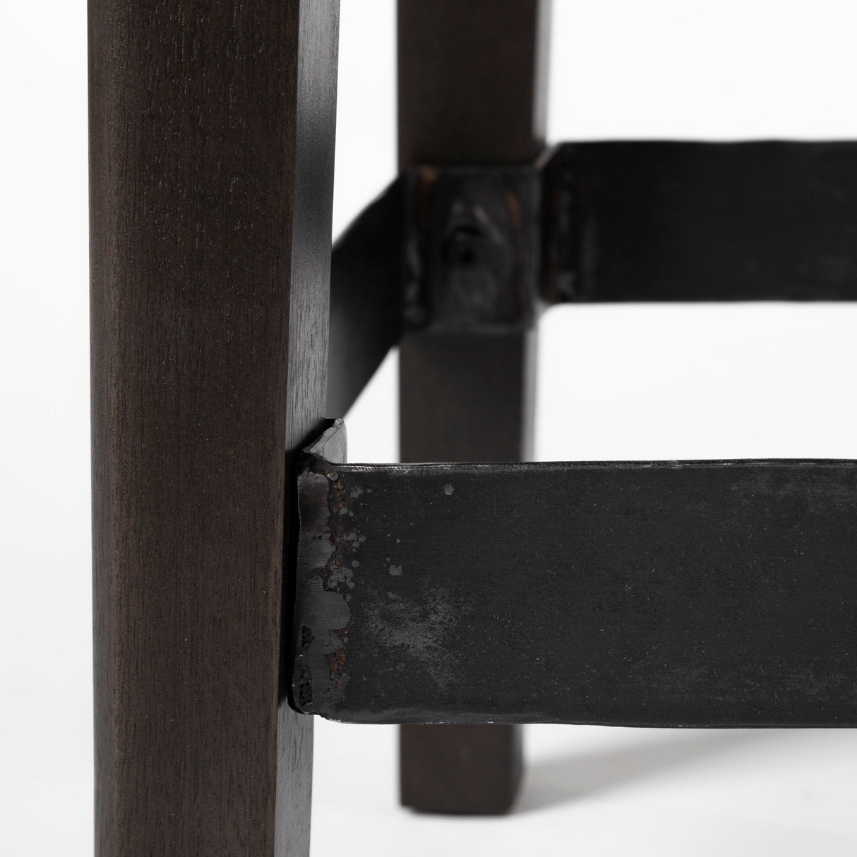 Nell 30" Seat Height Black Metal Seat & Foot Rest With Black Wood Legs Stool from Mercana - Luna Furniture