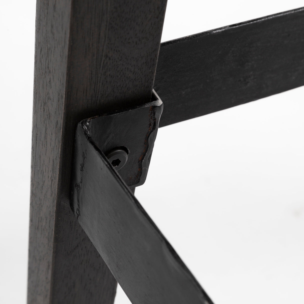 Nell 30" Seat Height Black Metal Seat & Foot Rest With Black Wood Legs Stool from Mercana - Luna Furniture