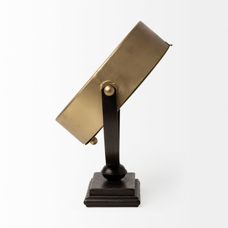 Houston Gold Metal Half Moon Base Table Clock from Mercana - Luna Furniture