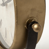 Houston Gold Metal Half Moon Base Table Clock from Mercana - Luna Furniture