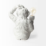 Simia (12"H) White Resin Playful Monkey Table Lamp from Mercana - Luna Furniture