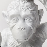 Simia (12"H) White Resin Playful Monkey Table Lamp from Mercana - Luna Furniture