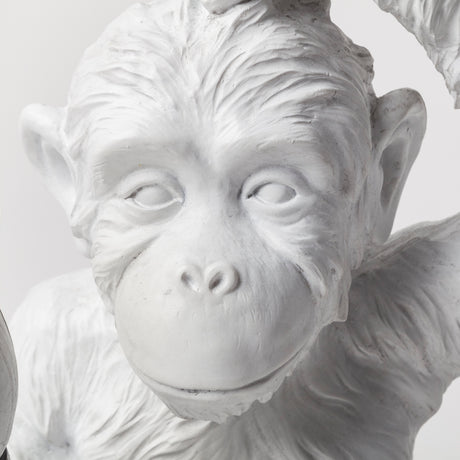Simia (12"H) White Resin Playful Monkey Table Lamp from Mercana - Luna Furniture