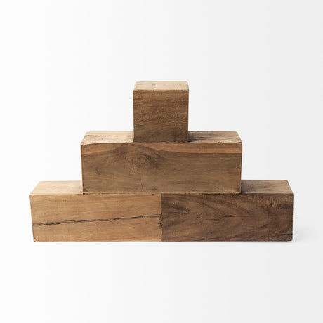 Rubik 15L x 10W Natural Wooden Cube Display Object from Mercana - Luna Furniture