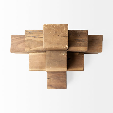 Rubik 15L x 10W Natural Wooden Cube Display Object from Mercana - Luna Furniture