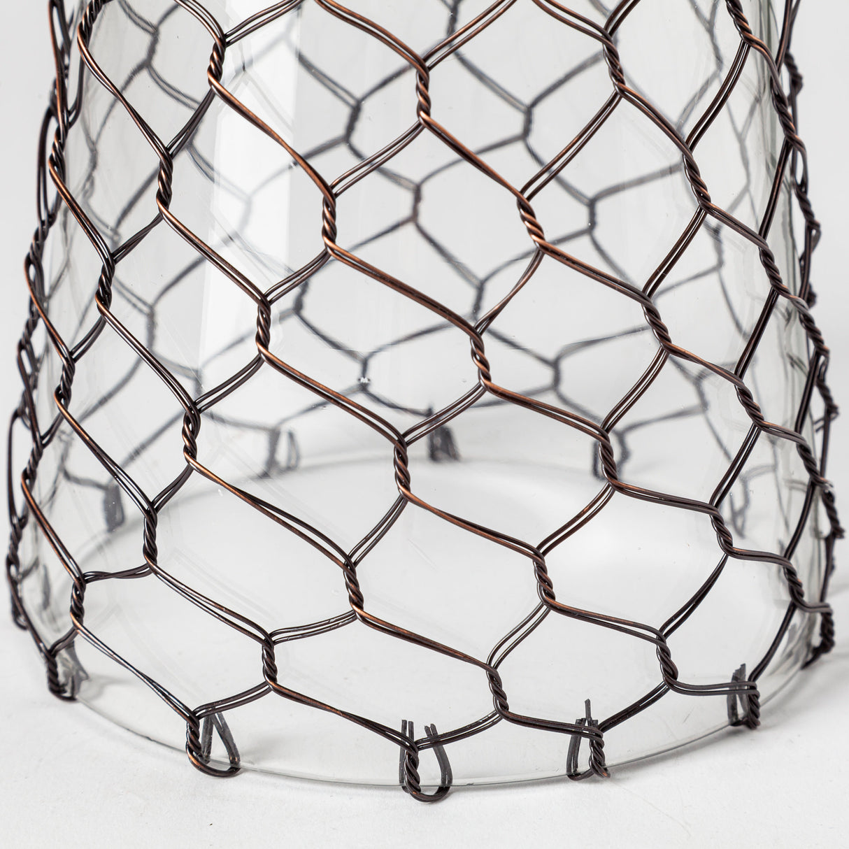 Shandra I Small Glass w/Metal Wire Snakeskin Pattern Table Candle Holder from Mercana - Luna Furniture
