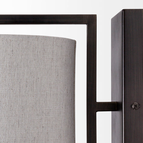 Smithe I 9x13 Black Toned Metal Cream Lampshade Wall Sconce from Mercana - Luna Furniture