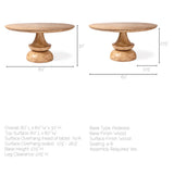 Crossman 60" Round Blonde Solid Wood & Base Dining Table from Mercana - Luna Furniture