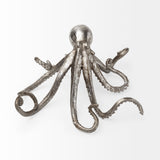 Strafford Medium 13L x 7W Silver Resin Octopus from Mercana - Luna Furniture