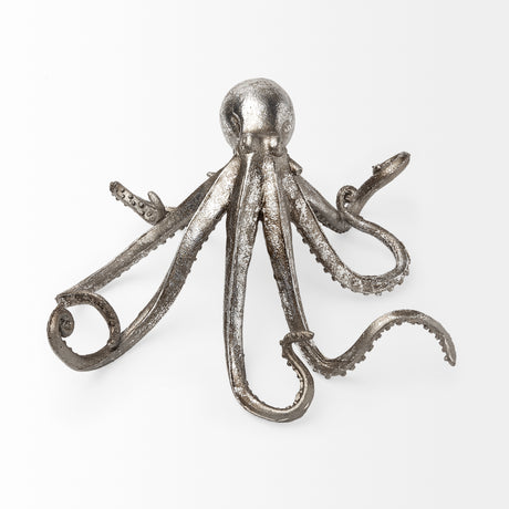 Strafford Medium 13L x 7W Silver Resin Octopus from Mercana - Luna Furniture