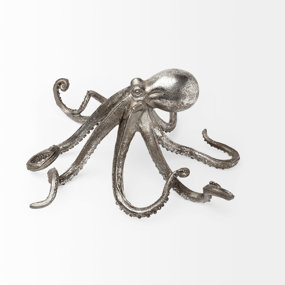 Strafford Medium 13L x 7W Silver Resin Octopus from Mercana - Luna Furniture