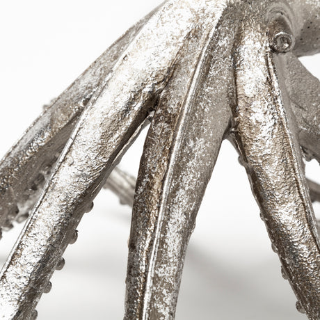 Strafford Medium 13L x 7W Silver Resin Octopus from Mercana - Luna Furniture
