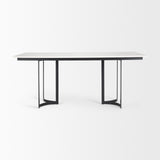 Tanner I 71L x 35W Rectangular White Marble W/ Metal Base Dining Table from Mercana - Luna Furniture