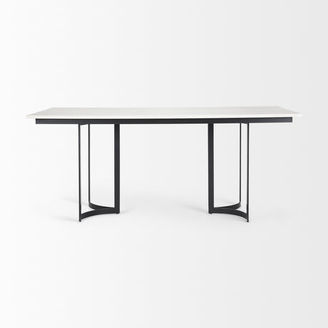 Tanner I 71L x 35W Rectangular White Marble W/ Metal Base Dining Table from Mercana - Luna Furniture
