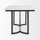 Tanner I 71L x 35W Rectangular White Marble W/ Metal Base Dining Table from Mercana - Luna Furniture