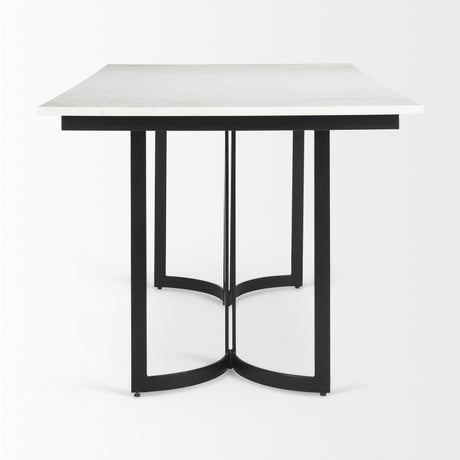 Tanner I 71L x 35W Rectangular White Marble W/ Metal Base Dining Table from Mercana - Luna Furniture