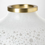 Pearl Short White Gold Rim Glass Vase from Mercana - Luna Furniture