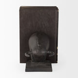 Tauro III (Set of 2) 10L x 5W Black Cast Aluminum Raging Bull Bookends from Mercana - Luna Furniture