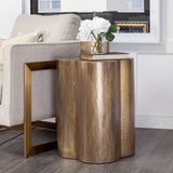 Quatrefoil 18L x 18W Gold Flower W/ Wooden Top Brass Cladding Accent Table from Mercana - Luna Furniture