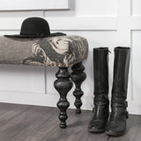 Alhambra 55L x 14W Upholstered Gray Seat W/Black Wood Legs Accent Bench from Mercana - Luna Furniture