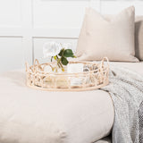 Leona (Set of 2) Natural Wicker Woven Mirrored Base Nesting Trays from Mercana - Luna Furniture