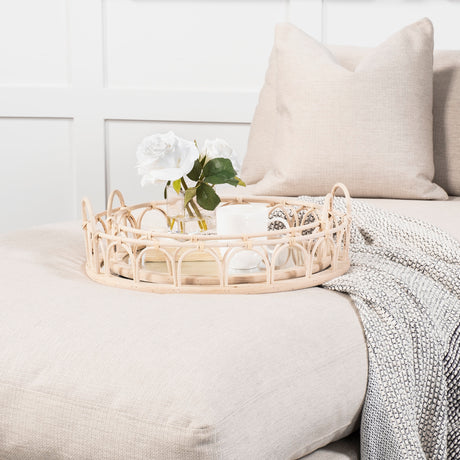 Leona (Set of 2) Natural Wicker Woven Mirrored Base Nesting Trays from Mercana - Luna Furniture