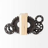 Cogsworth Set of 2 14L x 4W Brown Resin Industrial Gear Bookends from Mercana - Luna Furniture