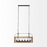Josie (42"x14.5"x20") Natural Wood Chassis Six Light Chandelier from Mercana - Luna Furniture