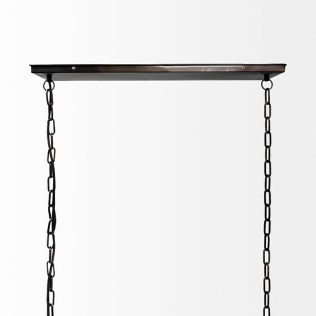 Josie (42"x14.5"x20") Natural Wood Chassis Six Light Chandelier from Mercana - Luna Furniture